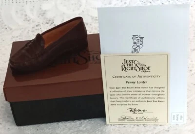$19.95 • Buy Just The Right Shoe Penny Loafer Miniature Shoe By Raine Item 25506 Signed COA