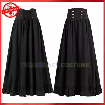 Women Steampunk Gothic Skirt Victorian Ruffle Pirate Skirt Gown Vintage Cosplay • $35.09