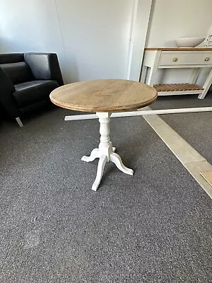 Oak Topped Round Side Table • £20