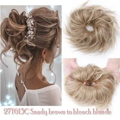 THICK X-LARGE Messy Bun Hair Piece Scrunchie Updo Wrap Hair Extensions As Human • $10.51