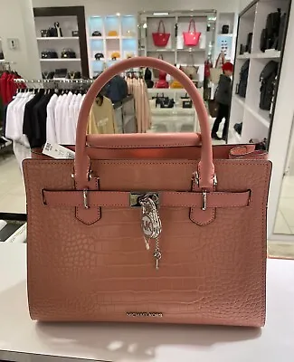 Michael Kors Hamilton Medium Leather Satchel + Dust Bag- Primrose • $164