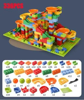 168-336 PCS Marble Race Run Maze Ball Track Building Plastic Blocks Funnel Slide • $15.99