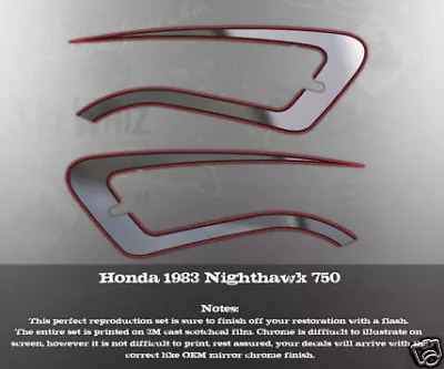 $59.95 • Buy 1982 Honda Nighthawk Cb750 Tank Only Decal Set