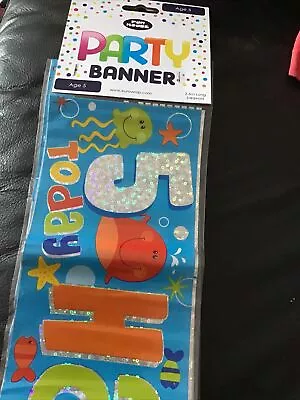 Holographic Foil Banner 2.6 Metres Long 6th Birthday • £1.60