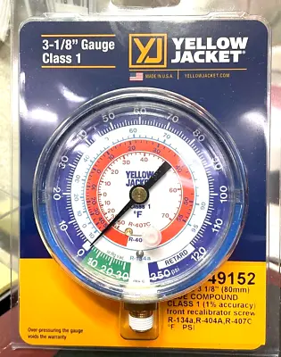 Yellow Jacket Ritchie Gauge REFRIGERATION 3-1/8 R134A R404A R407C -30/350 • $39.08