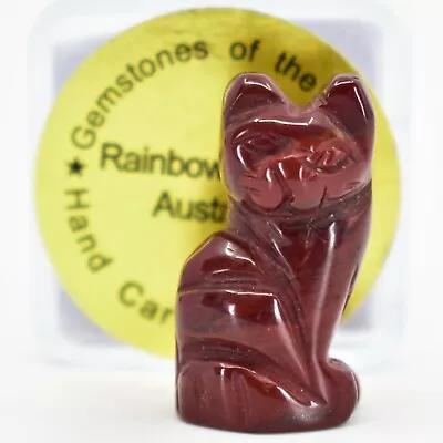 Rainbow Jasper Gemstone Tiny Miniature Kitty Cat Figurine Hand Carved In China • $7.79