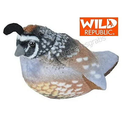 CALIFORNIA QUAIL  Audubon REAL BIRD CALL WILD REPUBLIC PLUSH STUFFED ANIMAL NEW • $11.99