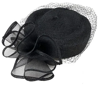 $20 • Buy Fashion Dress Durby Church Hat Single Bow With Mesh And Net Veil