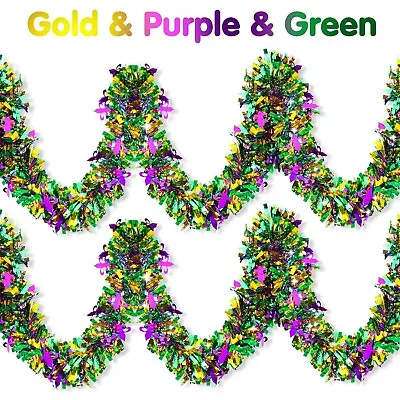 2m Mardi Gras Decor Garland Hanging Party Accessory Streamer Glittering Garland • £5.10