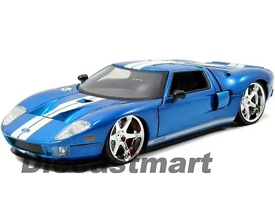 JADA 97177 FAST & FURIOUS FORD GT 40 1:24 DIECAST CAR BLUE With WHITE STRIPES • $21.45