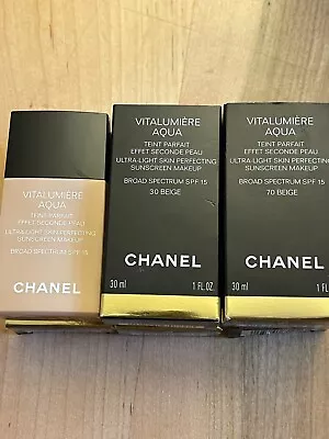 Chanel Vitalumiere Aqua Teint Ultra Light Perfecting Sunscreen Makeup Pick Color • $44.99