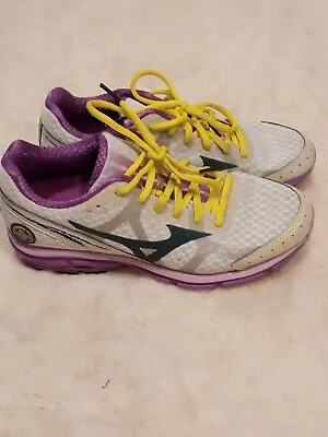 Mizuno Women's Size 7.5 Wave Rider 17 Running Shoes J1GD140608 White Purple • $11.20