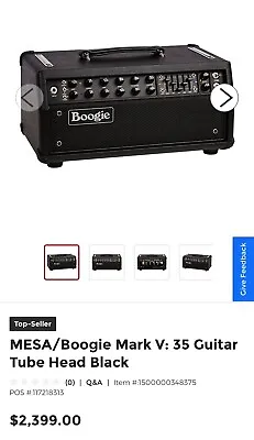 MESA/Boogie Mark V: 35 Guitar Tube Head Black • $1850