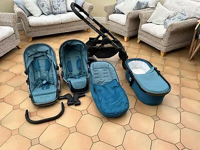 Icandy Peach & Blossom Double Buggy Peacock Blue - Excellent Condition • £500