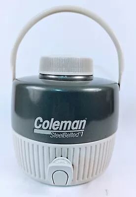 1988 Vtg Coleman Steel Belted 1 Gallon Water Gray White Cooler Jug Bottle VG Con • $24.95