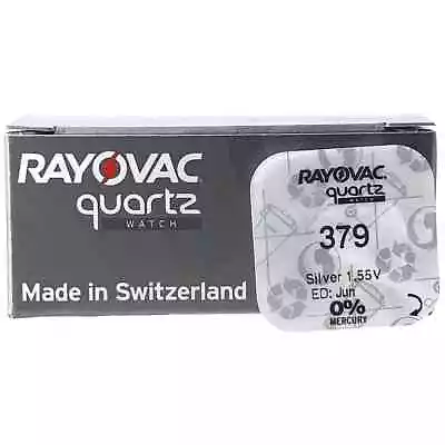 RAYOVAC 379 SR521SW V379 S521E 618JA 28059 SR63 Watch Battery SILVER OXIDE NEW • £1.88