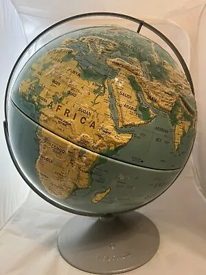 90s Vintage NYSTROM Sculptural Raised Relief Classroom Globe 16 Inch MAP # 39-47 • $60