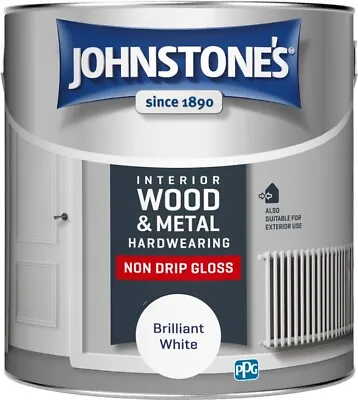 £27.95 • Buy Johnstone's Non Drip Gloss Paint - Brilliant White, 2.5L Free Next Day Delivery