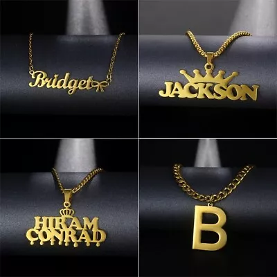Personalized Men Women Jewelry Stainless Steel Custom Name Nameplate Necklace • $19.23