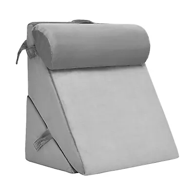 Costway Bed Wedge Pillow Adjustable Neck Back Support Memory Foam Headrest Grey • $55.98
