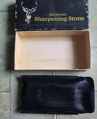 Vintage Browning Sharpening Stone - Model 1018 - Medium & Fine Grit - Box & Case • $12.50