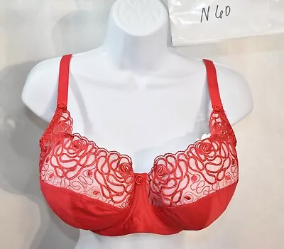 Panache Bra Red Size 36F Full Cup Harmony 4035 • £48.25