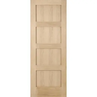 Oak Sliding Door Internal Shaker 4 Panel Unfinished Oak Door And Kit Included • £239.99