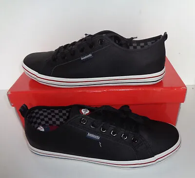 Lambretta Mens Black Casual Lace Up Comfort Trainers Shoes RRP £55 UK Size 10 • £24.48