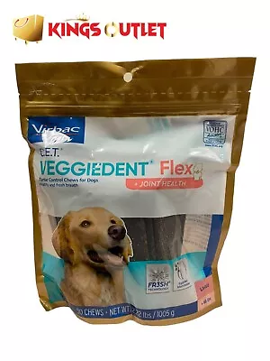 Virbac C.E.T. VEGGIEDENT Flex Tartar Control Chews For Dogs - Large • $28.88