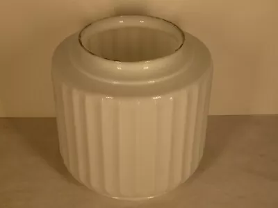 Large Fluted Cylinder Milk Glass Light Shade--ART DECO • $75