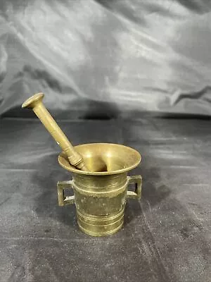 Vintage Tiny Brass Mortar And Pestle Spice Grinder 2.25” Texas Centenial 1936 • $14.88