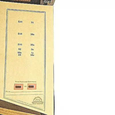 Steel Strong Automatic Vintage Coin Wrappers(5) Red Window May 311921 US Patent • $11.95