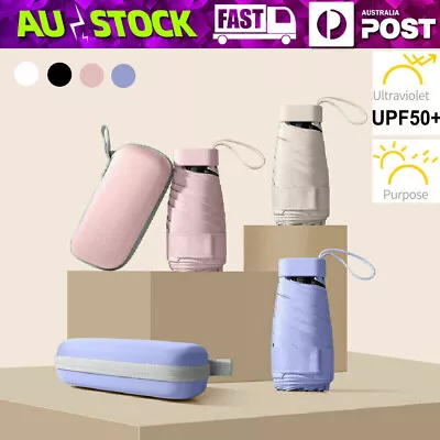 $17.99 • Buy Super Mini Pocket Compact Umbrella Anti UV 6 Foldable Ribs Rain Windproof Travel
