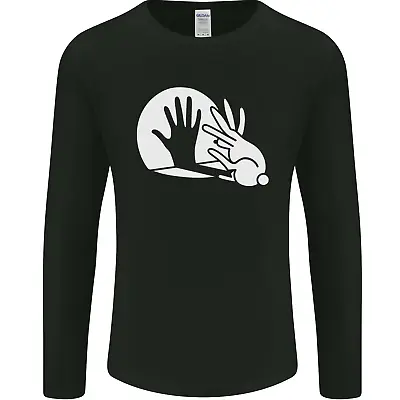 Rabbit Hand Shadow Funny Silhouette Mens Long Sleeve T-Shirt • £11.99