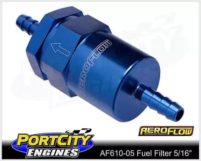 Aeroflow 30 Micron Alloy Fuel Filter Assembly 5/16” Barb Petrol AF610-05 • $42.95