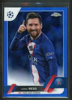 2023 Lionel Messi Topps Chrome Uefa Champions League Blue Sapphire • $22.99