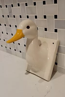 Vintage White Goose Duck Towel Hook Vintage Decor Farm French Country Wall Art • $16