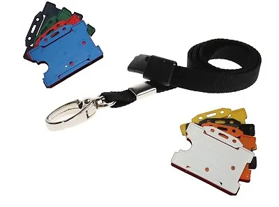 Black Safety Breakaway Lobster Clip Neck Lanyard With ID Card Badge Holder . • £1.50
