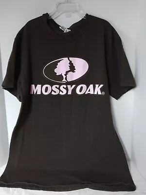 Mossy Oak Women's Dark Brown T-shirt Pink Logo Cotton Size Adult Small • $7.99