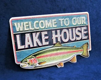 $14.95 • Buy LAKE HOUSE -*US MADE* Die-Cut Embossed Metal Sign -Man Cave Garage Bar Pub Décor