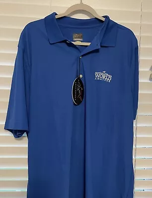 Myrtle Beach Golf World Amateur Shirt Mens XL Blue Polo Greg Norman Play Dry • $21.99