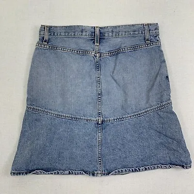 Gap Jeans Denim A-Line Mini Skirt Women Size 6 Blue High Waisted Stretch Cotton • $11