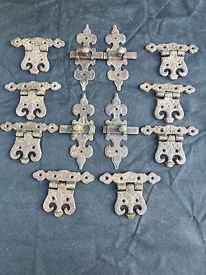 Lot Of Antique Vintage Cast Iron Door Hinges Latches Hardware • $9.99