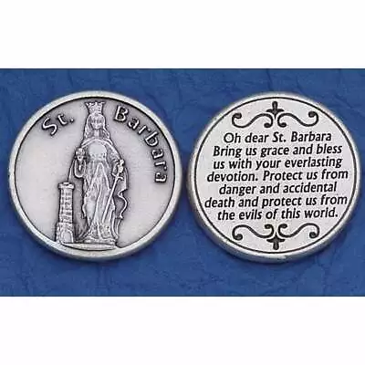 St. Barbara - Prayer To Saint Barbara - Pocket Coin  • $3.50