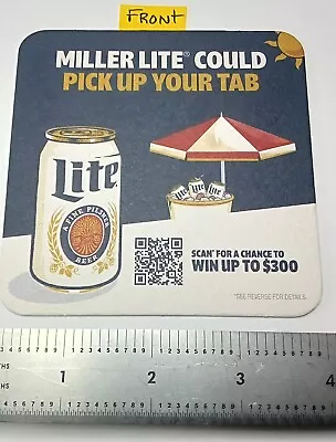 MILLER LITE BREWING CO Of MILWAUKEE WI  PICK UP YOUR TAB  2023 COASTER • $1.97