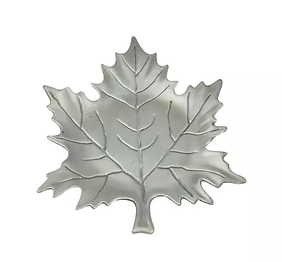 Maple Leaf Dish Adult's Cast Aluminum 7  Silver Home Decor Dining Room • $9.91
