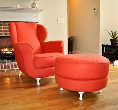 Italian Moroso Big Mama Sculptural Club Chair & Ottoman • $950