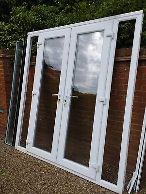 £10.50 • Buy Exterior External Upvc Double Glazed French Doors In Frame With Side Windows