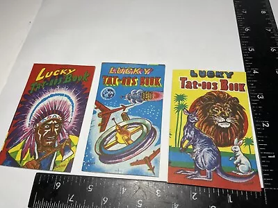 6 Vintage Original Lucky Tat-oos Temp Books Children 1960's Japan Space Tattoo • $17.99