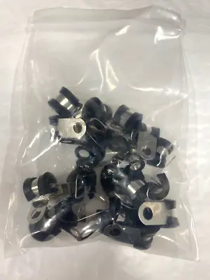 20 Pack 1/4 Inch Rubber Cushioned Stainless Steel Cable ClampAdel Clamp • $20.99